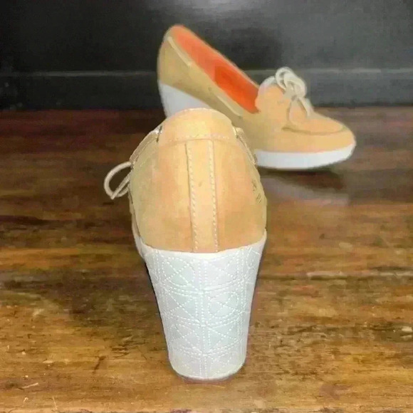 Timberland Women Leather Skipher Mule Like New 3”Wedge With‎ Classic Logo Sz 8 - Picture 5 of 12